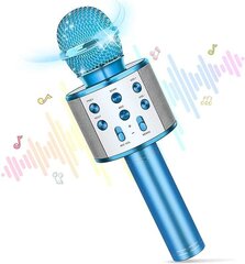 Karaoke-mikrofoni – kaiutin äänenmuutosefekteillä, sininen, WS-858 hinta ja tiedot | Kehittävät lelut | hobbyhall.fi