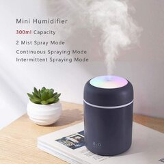 300 ml kannettava H2O kostutin, mini ilmankostutin, ultraääni-diffuusori, USB, musta hinta ja tiedot | Ilmankostuttimet | hobbyhall.fi