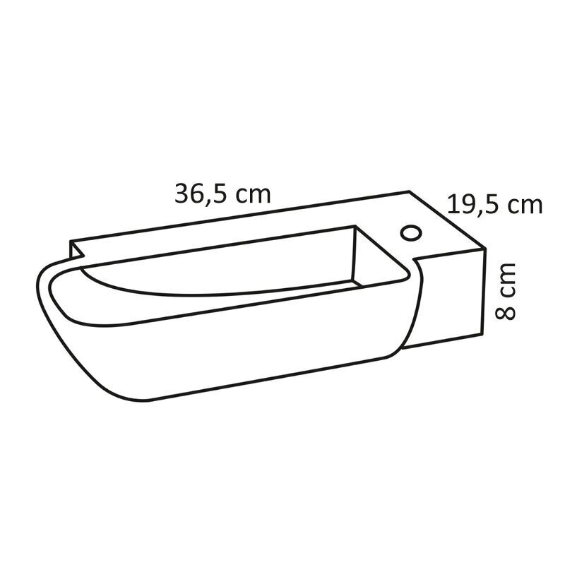 Praustuvas DIFFERENZ Saba 36,5x19,5, tamsiai pilkas hinta ja tiedot | Pesualtaat | hobbyhall.fi