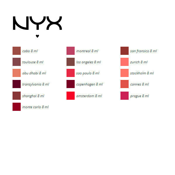 Huulipuna Nyx Soft Matte Zurich, 8 ml hinta ja tiedot | Huulipunat, huulikiillot ja huulirasvat | hobbyhall.fi