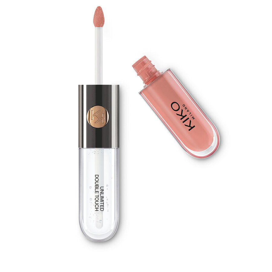 Huulipuna ja huulikiilto Kiko Milano Unlimited Double Touch, 102 Satin Rosy Beige, 6 ml hinta ja tiedot | Huulipunat, huulikiillot ja huulirasvat | hobbyhall.fi