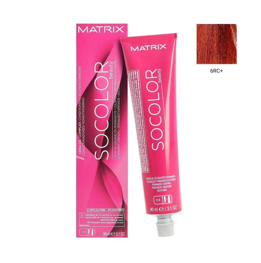 Hiusväri Matrix Socolor Beauty 90 ml, 6RC hinta ja tiedot | Hiusvärit | hobbyhall.fi