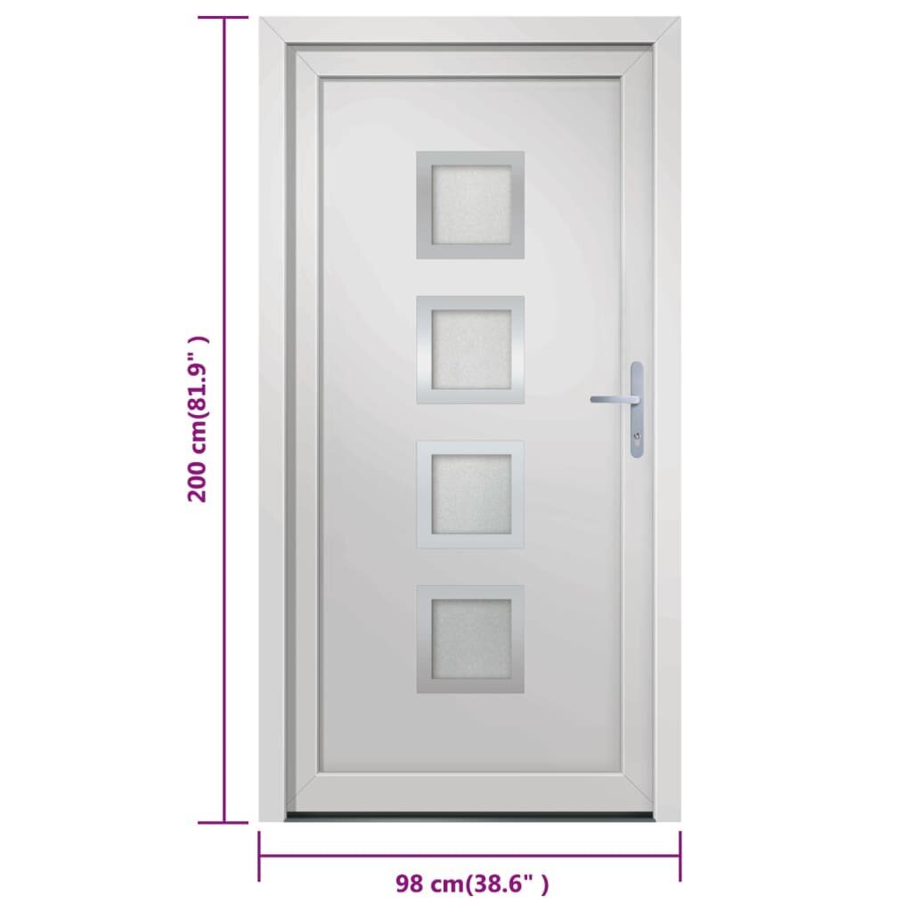 vidaXL Ulko-ovi, valkoinen, 98x200 cm, PVC hinta ja tiedot | Ulko-ovet | hobbyhall.fi