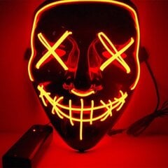 Valaistus Mask LED Party Halloween Luminous Mask hinta ja tiedot | Naamiaisasut | hobbyhall.fi