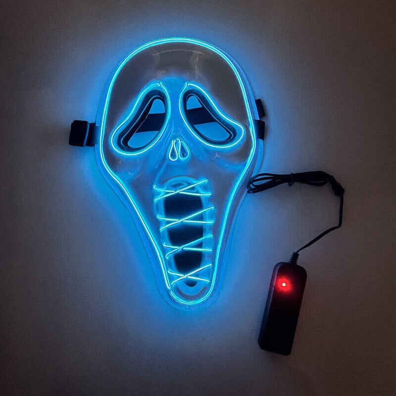 Valaistus Mask LED Party Halloween Luminous Mask hinta ja tiedot | Naamiaisasut | hobbyhall.fi