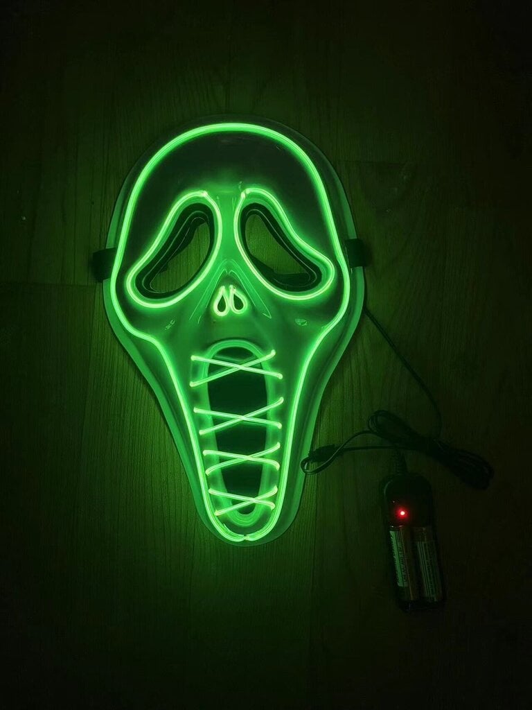 Valaistus Mask LED Party Halloween Luminous Mask hinta ja tiedot | Naamiaisasut | hobbyhall.fi