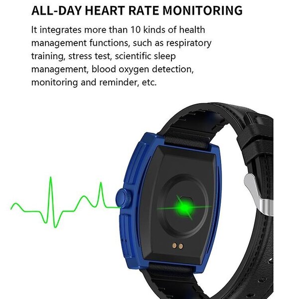 T4m 0,49 tuuman vanha näyttö 30 m vedenpitävä älykvartsikello, tuki unimittari / sykemittari / verenpainemittari, tyyli: nahkaranneke