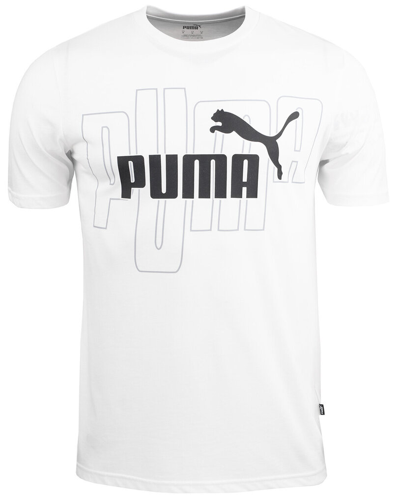 Miesten t-paita Puma Graphics No. 1 Logo Tee 677183 02, valkoinen hinta ja tiedot | Miesten T-paidat | hobbyhall.fi