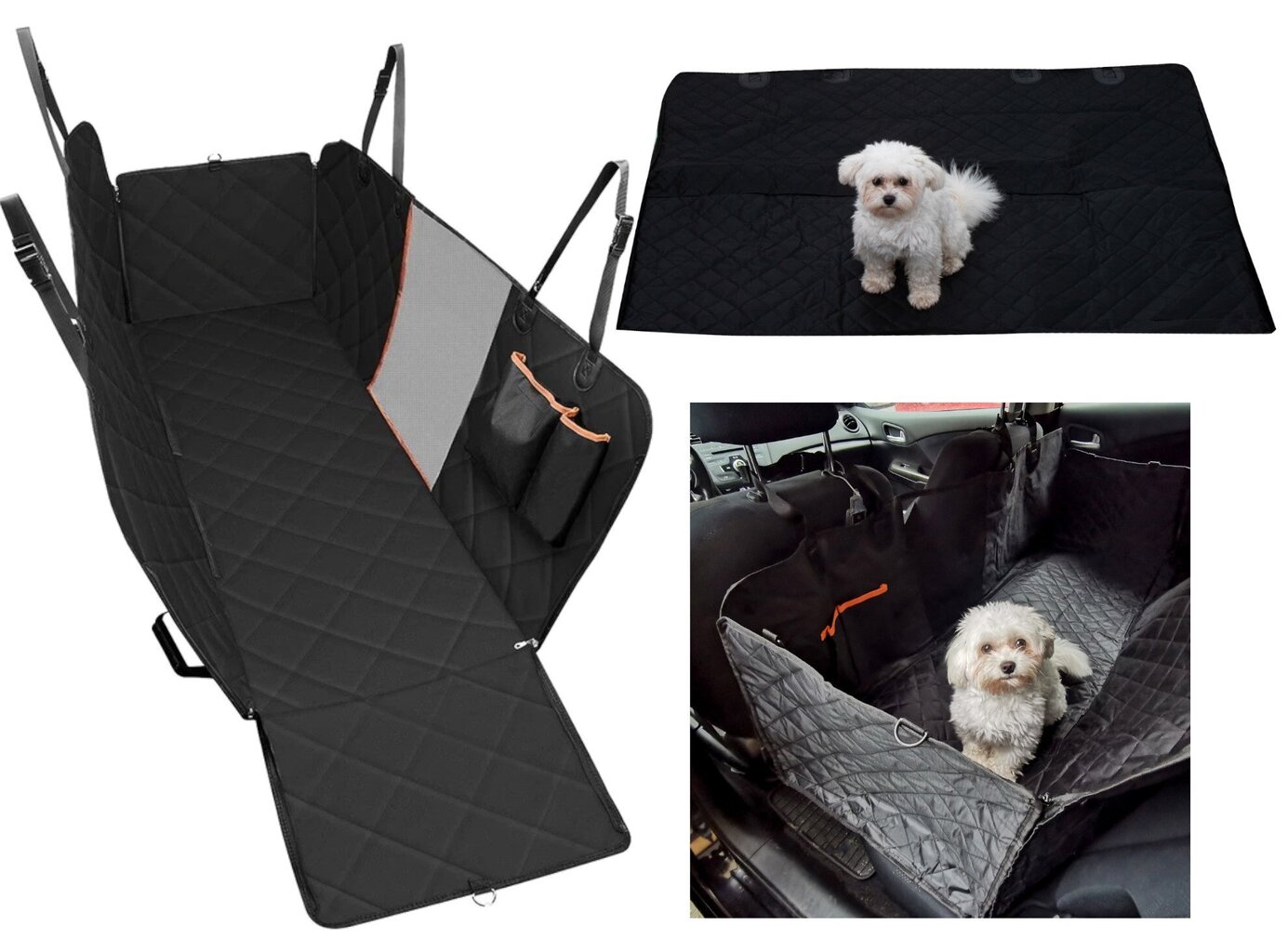 Lemmikkien automatto LuxurePet, 136x120 cm, musta hinta ja tiedot | Koiran matkatarvikkeet | hobbyhall.fi