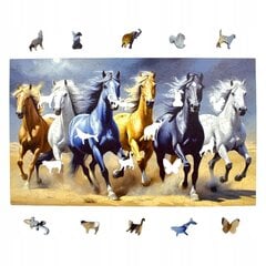 Galloping Horses Puzzle 160 palaa Puinen palapeli Mruu&amp;Pruu hinta ja tiedot | Palapelit | hobbyhall.fi