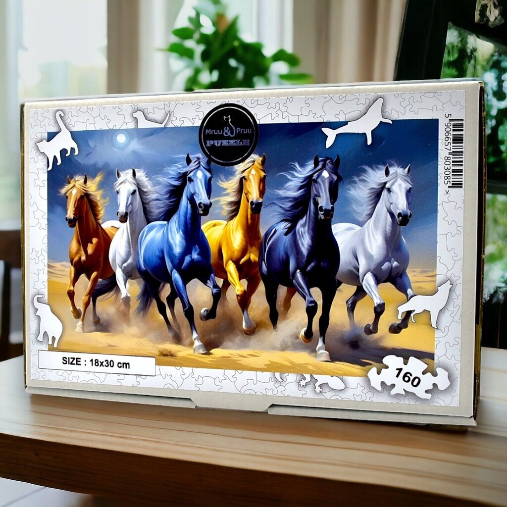 Galloping Horses Puzzle 160 palaa Puinen palapeli Mruu&amp;Pruu hinta ja tiedot | Palapelit | hobbyhall.fi