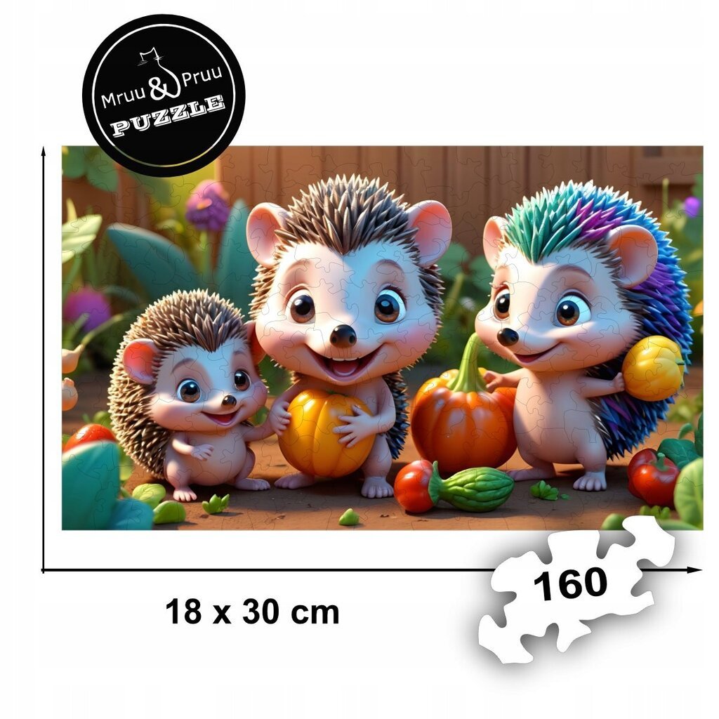 Palapeli Siilit 160 palaa Puinen palapeli Mruu&amp;Pruu hinta ja tiedot | Palapelit | hobbyhall.fi