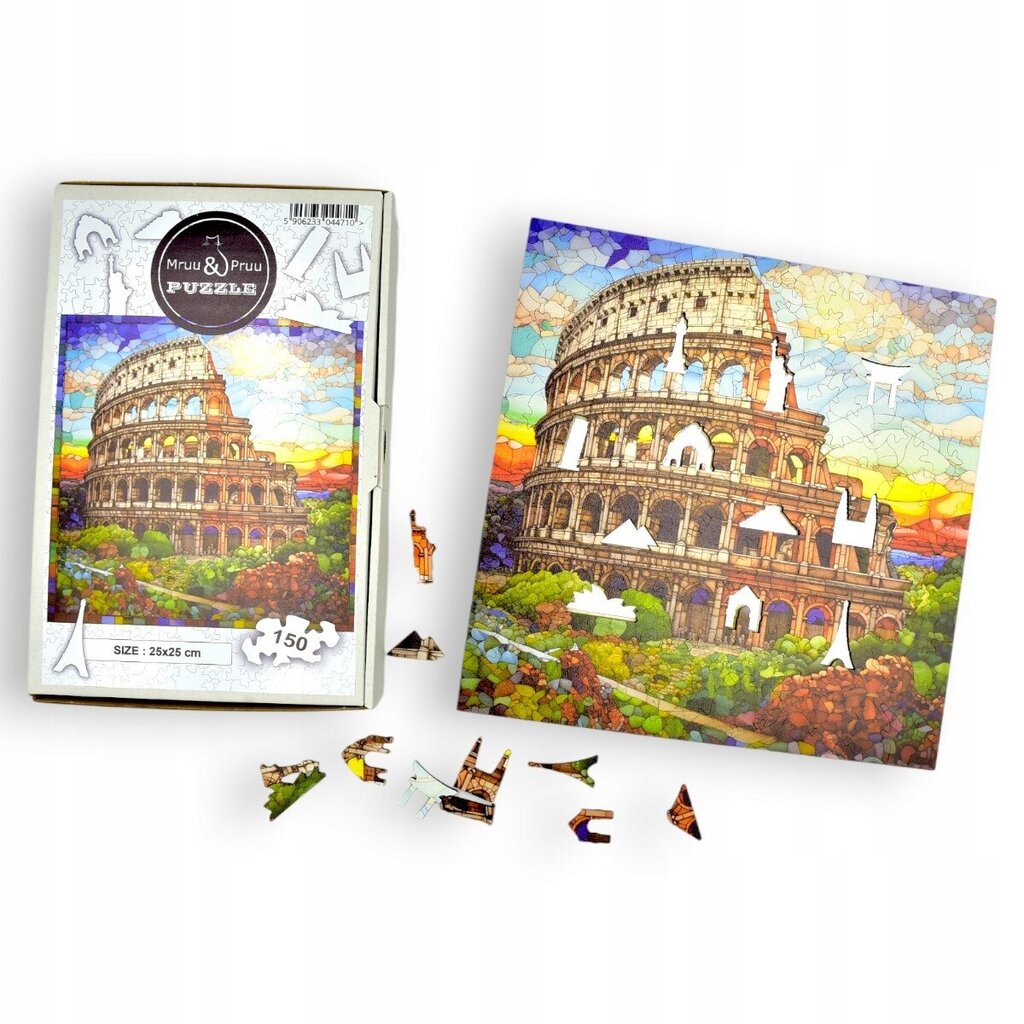 Palapeli Colosseum Mruu&amp;Pruu 25 x 25 cm 150 palaa Puupalapeli hinta ja tiedot | Palapelit | hobbyhall.fi