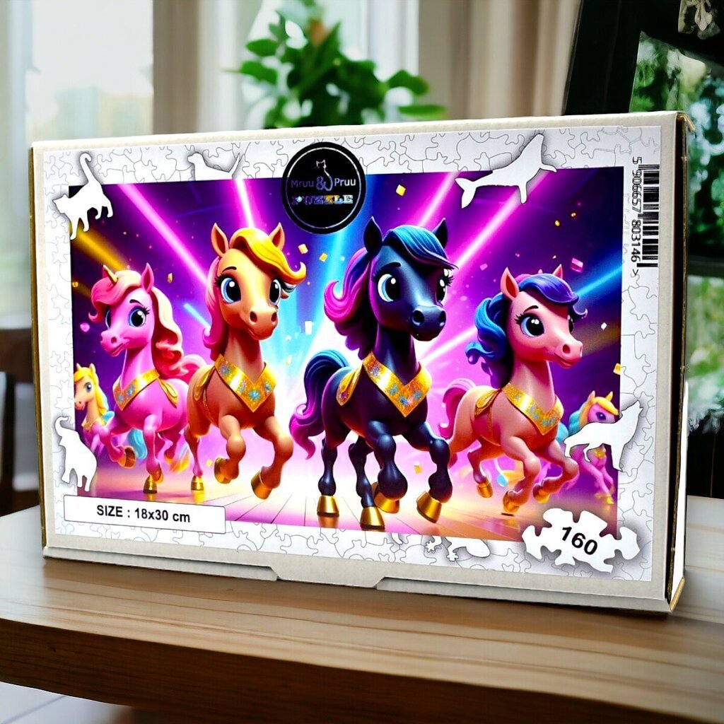 Puzzle Pony 160 palaa Puinen palapeli Mruu&amp;Pruu hinta ja tiedot | Palapelit | hobbyhall.fi