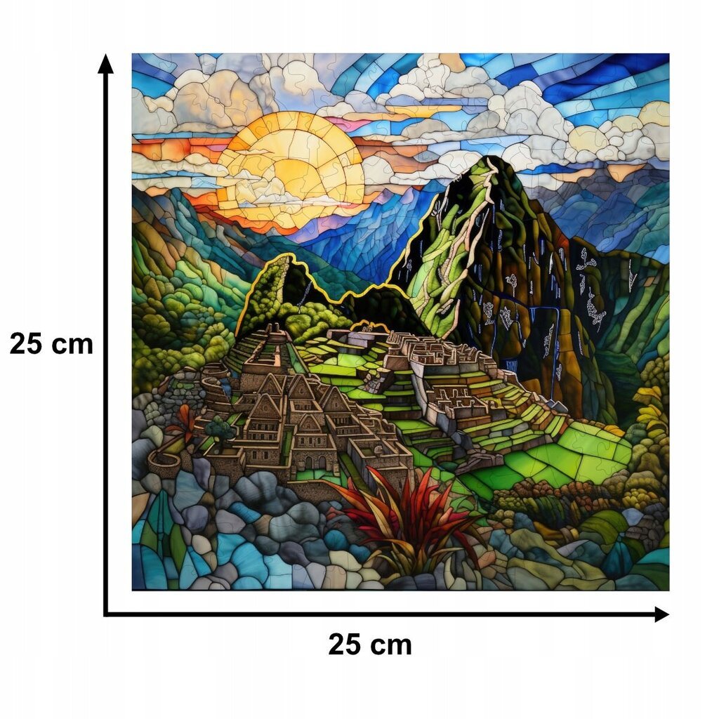 Palapeli Machu Picchu Mruu&amp;Pruu 25 x 25 cm 150 palaa Puinen palapeli hinta ja tiedot | Palapelit | hobbyhall.fi