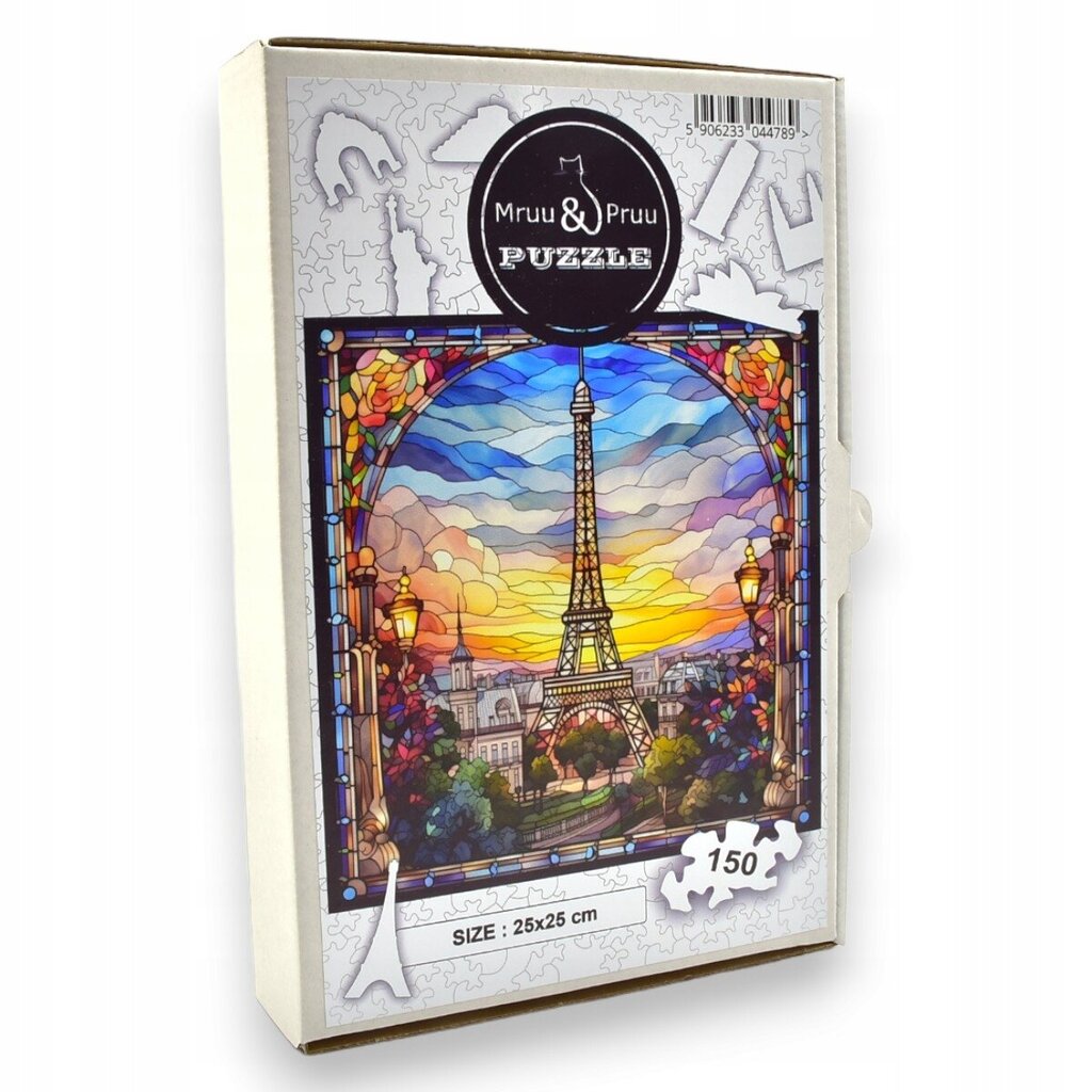 Palapeli Eiffel-torni Mruu&amp;Pruu 25 x 25 cm 150 palaa Puinen palapeli hinta ja tiedot | Palapelit | hobbyhall.fi