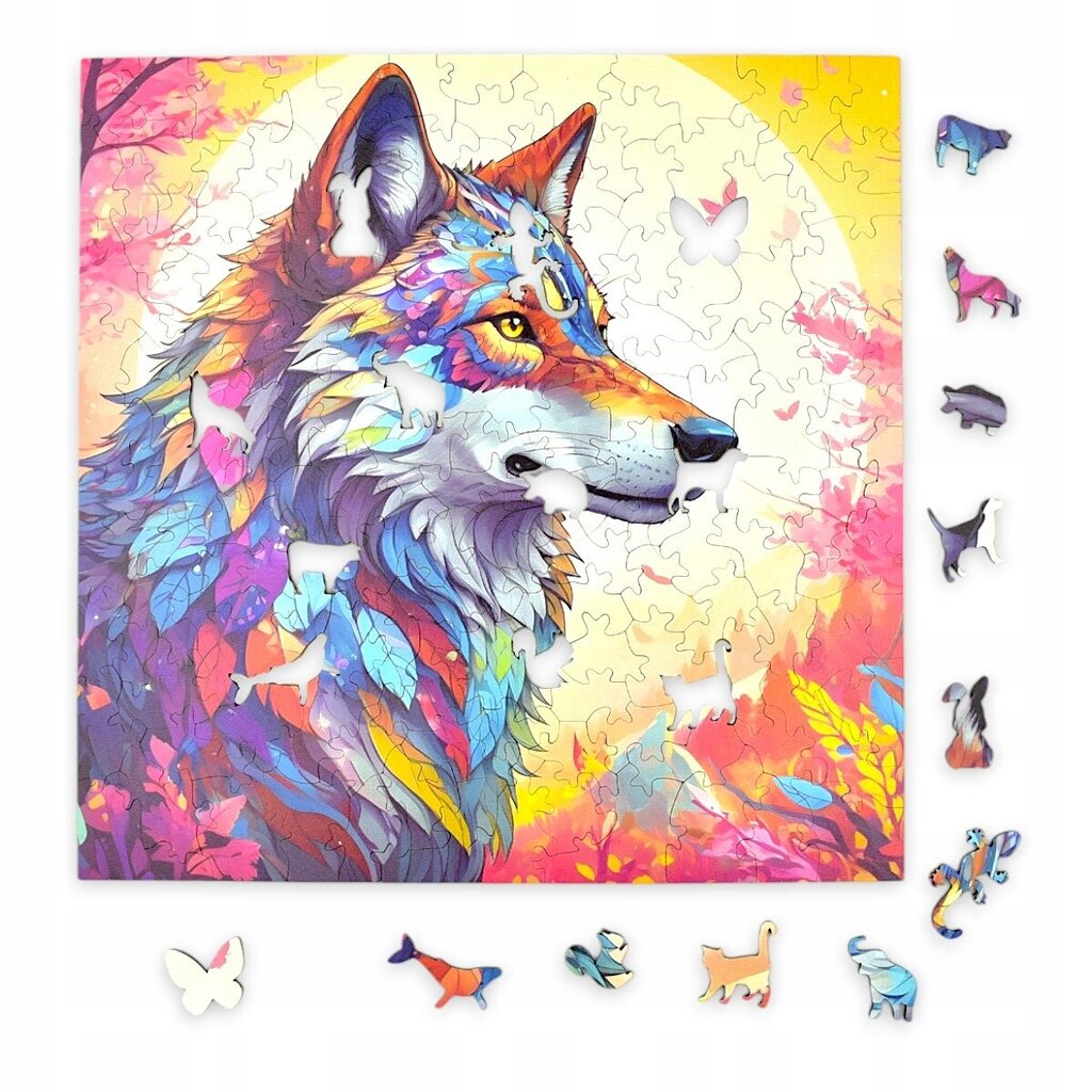 Palapeli Wolf Mruu&amp;Pruu 25 x 25 cm 150 palaa Puinen palapeli hinta ja tiedot | Palapelit | hobbyhall.fi