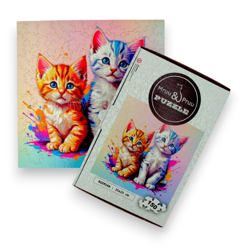 Palapeli Mruu&amp;Pruu 25 x 25 cm CATS 150 palaa Puinen palapeli hinta ja tiedot | Palapelit | hobbyhall.fi