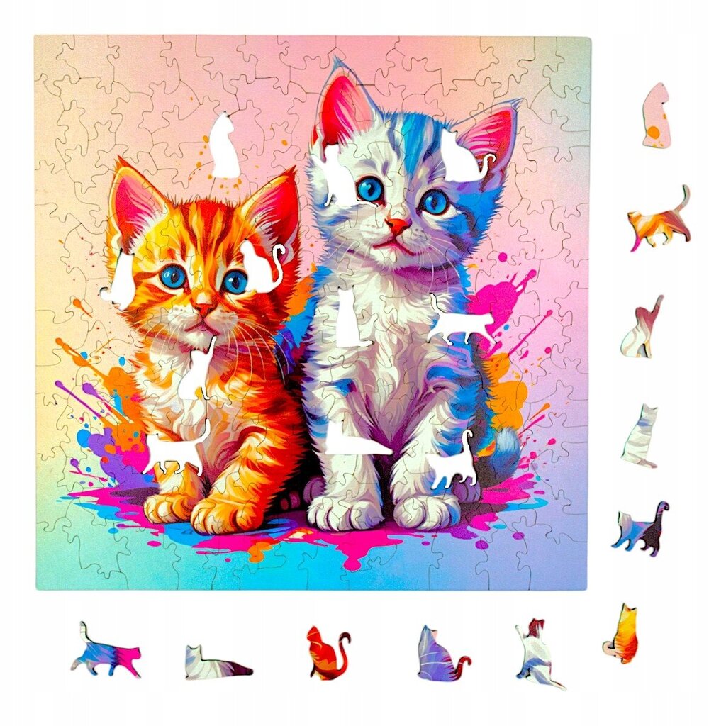 Palapeli Mruu&amp;Pruu 25 x 25 cm CATS 150 palaa Puinen palapeli hinta ja tiedot | Palapelit | hobbyhall.fi