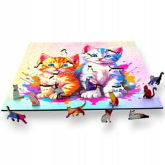 Palapeli Mruu&amp;Pruu 25 x 25 cm CATS 150 palaa Puinen palapeli hinta ja tiedot | Palapelit | hobbyhall.fi