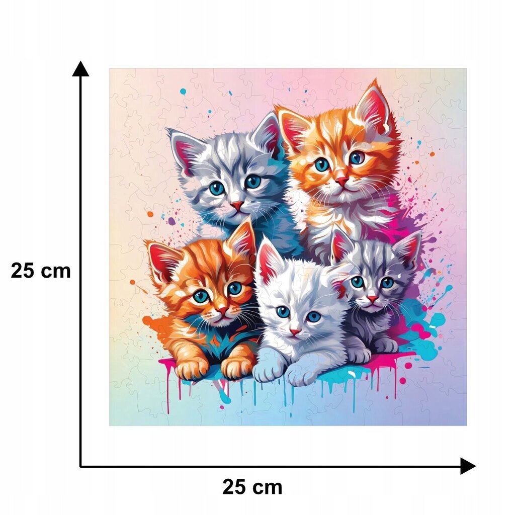 Palapeli Mruu&amp;Pruu 25 x 25 cm CATS 150 palaa Puinen palapeli hinta ja tiedot | Palapelit | hobbyhall.fi