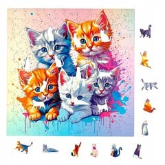 Palapeli Mruu&amp;Pruu 25 x 25 cm CATS 150 palaa Puinen palapeli hinta ja tiedot | Palapelit | hobbyhall.fi