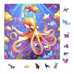 Palapeli Octopus Mruu&amp;Pruu 25 x 25 cm 150 palaa Puinen palapeli hinta ja tiedot | Palapelit | hobbyhall.fi