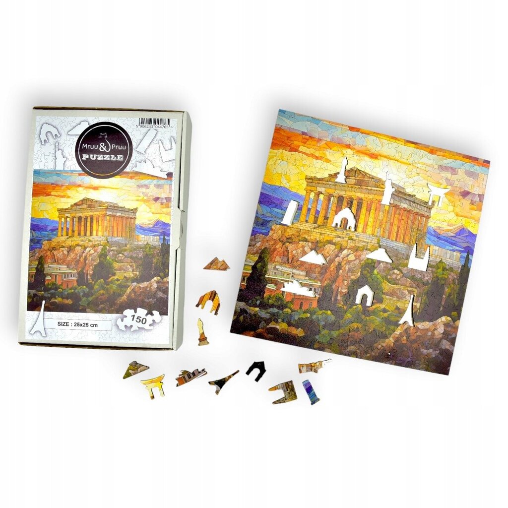 Puzzle Acropolis Mruu&amp;Pruu 25 x 25 cm 150 palaa Puinen palapeli hinta ja tiedot | Palapelit | hobbyhall.fi