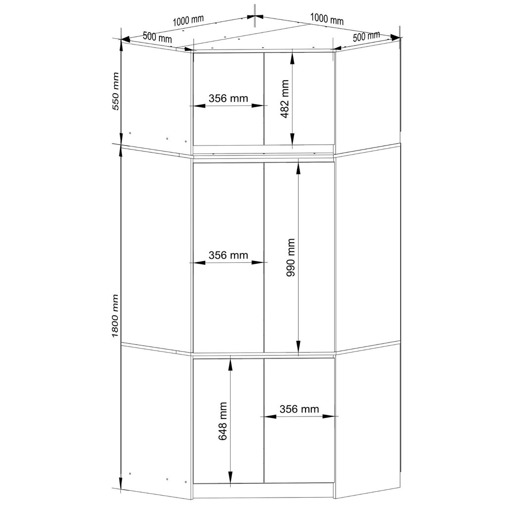 Kulmakaappi Akord S100, valkoinen hinta ja tiedot | Kaapit | hobbyhall.fi