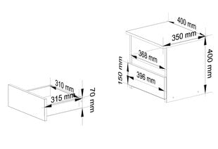 Yöpöytä Akord CL1, ruskea hinta ja tiedot | Yöpöydät | hobbyhall.fi