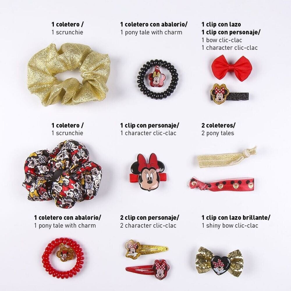 Hiustarvikesarja Minnie Mouse (12 kpl) hinta ja tiedot | Lasten asusteet | hobbyhall.fi