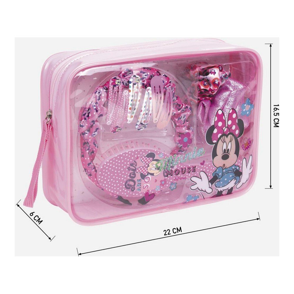 Kosmetiikkalaukku tarvikkeineen Minnie Mouse Colored (22,5 x 16,5 x 6 cm) (11 kpl) hinta ja tiedot | Lasten asusteet | hobbyhall.fi