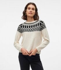 Vero Moda naisten villapaita 10296978*01, beige/musta 5715605157060 hinta ja tiedot | Naisten neulepuserot | hobbyhall.fi