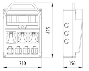 R-BOX 380R 1x16A/5P 1x32A/5P 4x230V 13S kytkinlaitteet - B.18.380-13 hinta ja tiedot | Kytkimet ja pistorasiat | hobbyhall.fi