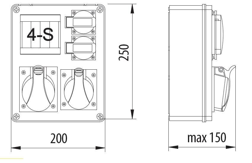 R-BOX 240 2x230V 1x16A/5P 1x32A/5P 4S kytkinlaite - B.1701 hinta ja tiedot | Kytkimet ja pistorasiat | hobbyhall.fi