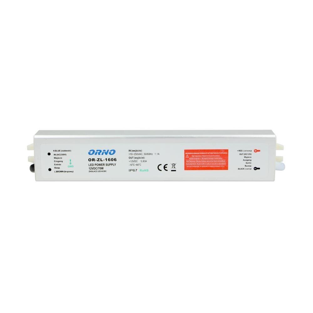 Litteä LED-virtalähde 70W 12V DC IP67 - OR-ZL-1606 hinta ja tiedot | Kytkimet ja pistorasiat | hobbyhall.fi