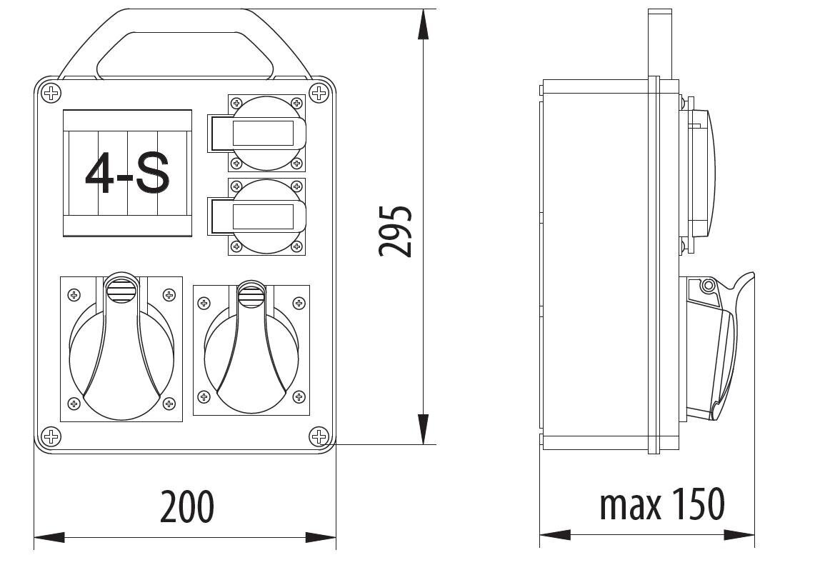 R-BOX 240R-4 2x230V 2x32A/5P 4S kytkinlaite - B.1703R hinta ja tiedot | Kytkimet ja pistorasiat | hobbyhall.fi