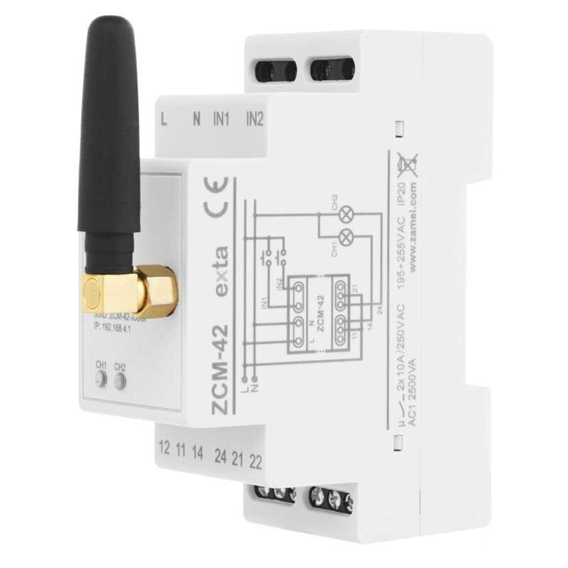 WiFi ajastin ZCM-42 2XNO/NC 16A hinta ja tiedot | Kytkimet ja pistorasiat | hobbyhall.fi