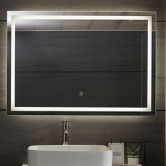 Kylpyhuoneen peili LED-valaistuksella, 100x70 cm. hinta ja tiedot | Kylpyhuonepeilit | hobbyhall.fi