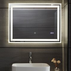 Kylpyhuoneen peili LED-valaistuksella, 80x60 cm. hinta ja tiedot | Kylpyhuonepeilit | hobbyhall.fi