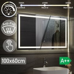 Kylpyhuoneen peili LED-valaistuksella, 100x60 cm. hinta ja tiedot | Kylpyhuonepeilit | hobbyhall.fi