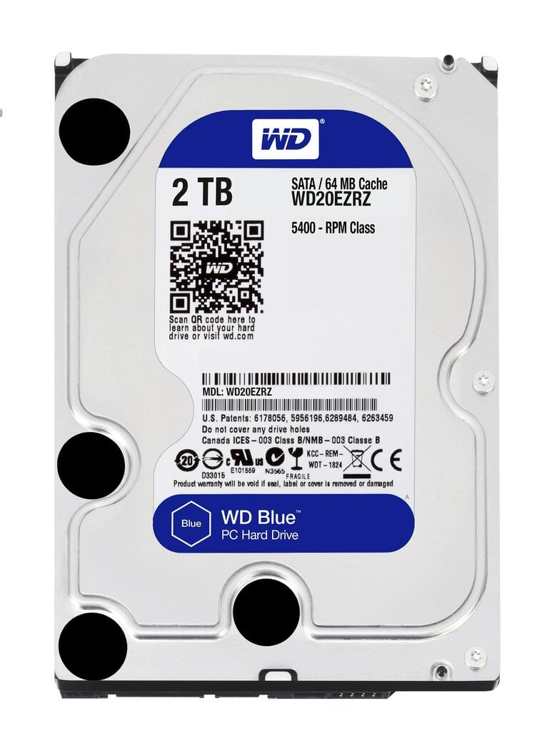 Western Digital WD Blue 2 TB, Sata III (WD20EZRZ) hinta ja tiedot | Kovalevyt | hobbyhall.fi