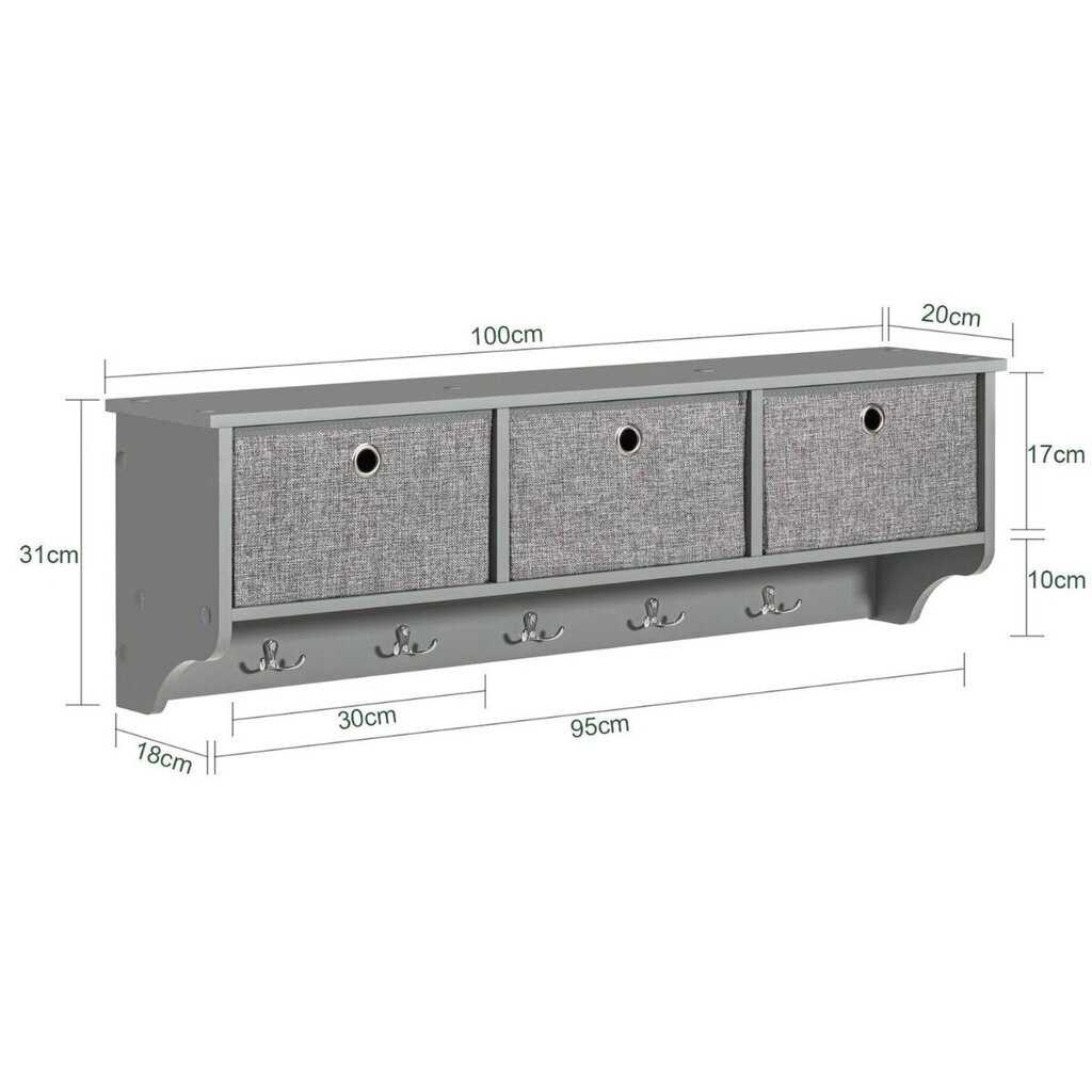 Vaateteline FRG282 harmaa hinta ja tiedot | Kylpyhuonekaapit | hobbyhall.fi