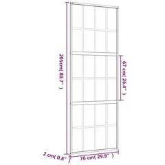 Liukuovi kultainen 76x205cm lasi ja alumiini 155172 hinta ja tiedot | Sisäovet | hobbyhall.fi