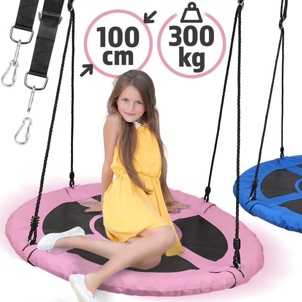 Ripustettavat lasten kehdot, 100 cm, vaaleanpunainen hinta ja tiedot | Keinut | hobbyhall.fi