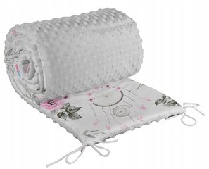 Pehmeä sängynpäällinen Babymam 180x30, harmaa/pinkki hinta ja tiedot | Lasten turvallisuus | hobbyhall.fi