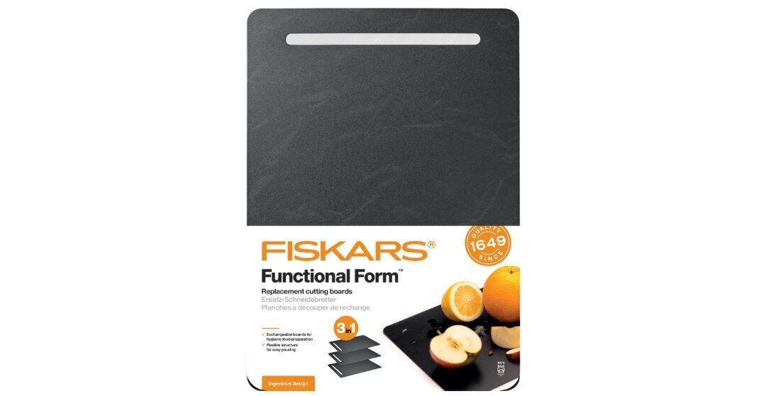 Fiskars Functional Form muovinen leikkuulauta, 3 kpl hinta ja tiedot | Leikkuulaudat | hobbyhall.fi