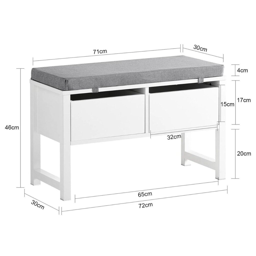 Kenkäpenkki FSR88 valkoinen/harmaa hinta ja tiedot | Kenkäkaapit ja -hyllyt | hobbyhall.fi