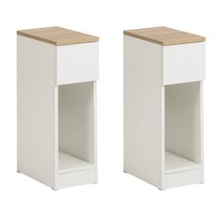 Yöpöytä, 2 kpl, FBT111, valkoinen/beige hinta ja tiedot | Yöpöydät | hobbyhall.fi