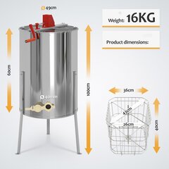 Hunajan linko kannella, "HB", ruostumatonta terästä, 4 kehää, 24 x 42 cm. hinta ja tiedot | Kotitaloustarvikkeet | hobbyhall.fi